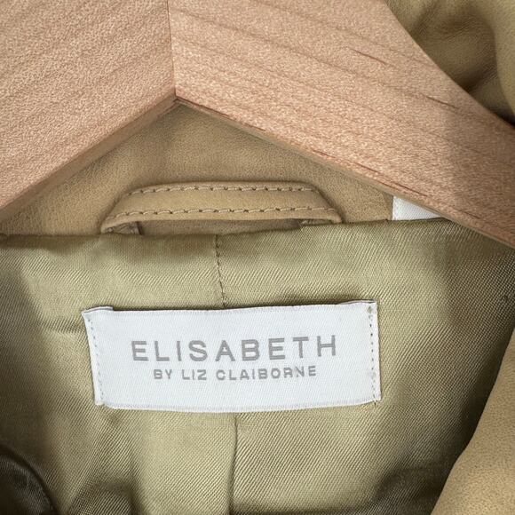 Elisabeth by Liz Claiborne Vintage Leather Long Coat Jacket 100% Leather Size 24 - Picture 3 of 8